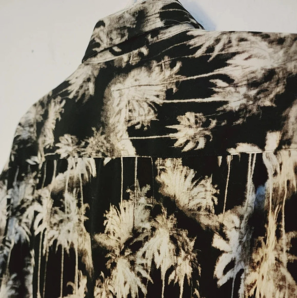 Van Heusen Midnight Palm Print Man Wicking Quick-Dry Pocket SZ S/P 14-14.5 (NWT) - Picture 7 of 9